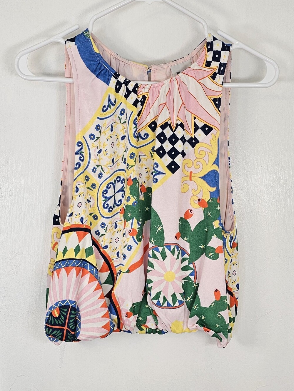 Maeve Eclectic Print Bubble Hem Tank Top